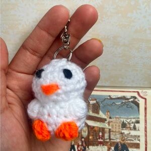 Handmade crochet duck keychains